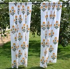 2Pcs Mughal Flower Window Curtains Drapes Bedroom Living Room Kitchen Curtains
