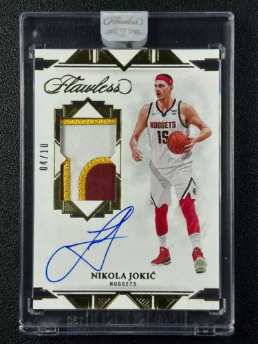 NIKOLA JOKIC 2021-22 FLAWLESS SIGNATURE PRIME MATERIALS PATCH AUTO GOLD 04/10