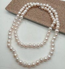 Freshwater Cultured White Pearl Long Necklace 36"