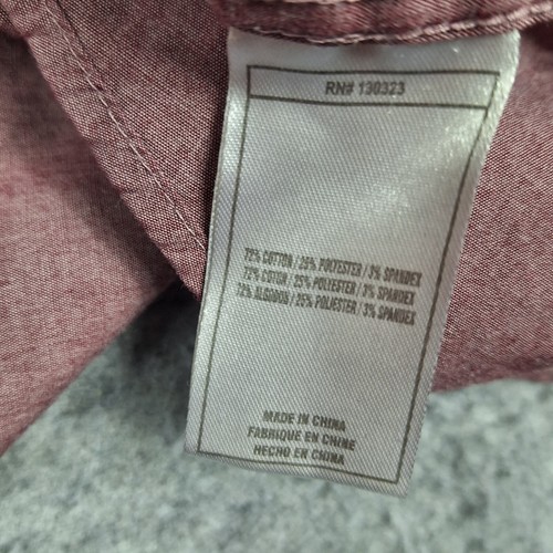 Zoo York Unbreakable Shirt Mens 3XL Red Chambray Short Sleeve Button Up - Picture 6 of 8