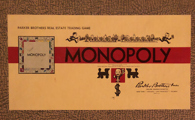 Vintage Monopoly 1954 Parker Brothers Yellow Board Game See