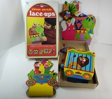 Vintage Whitman Circus Parade Lace Ups Elephant Lacing Cards 1974