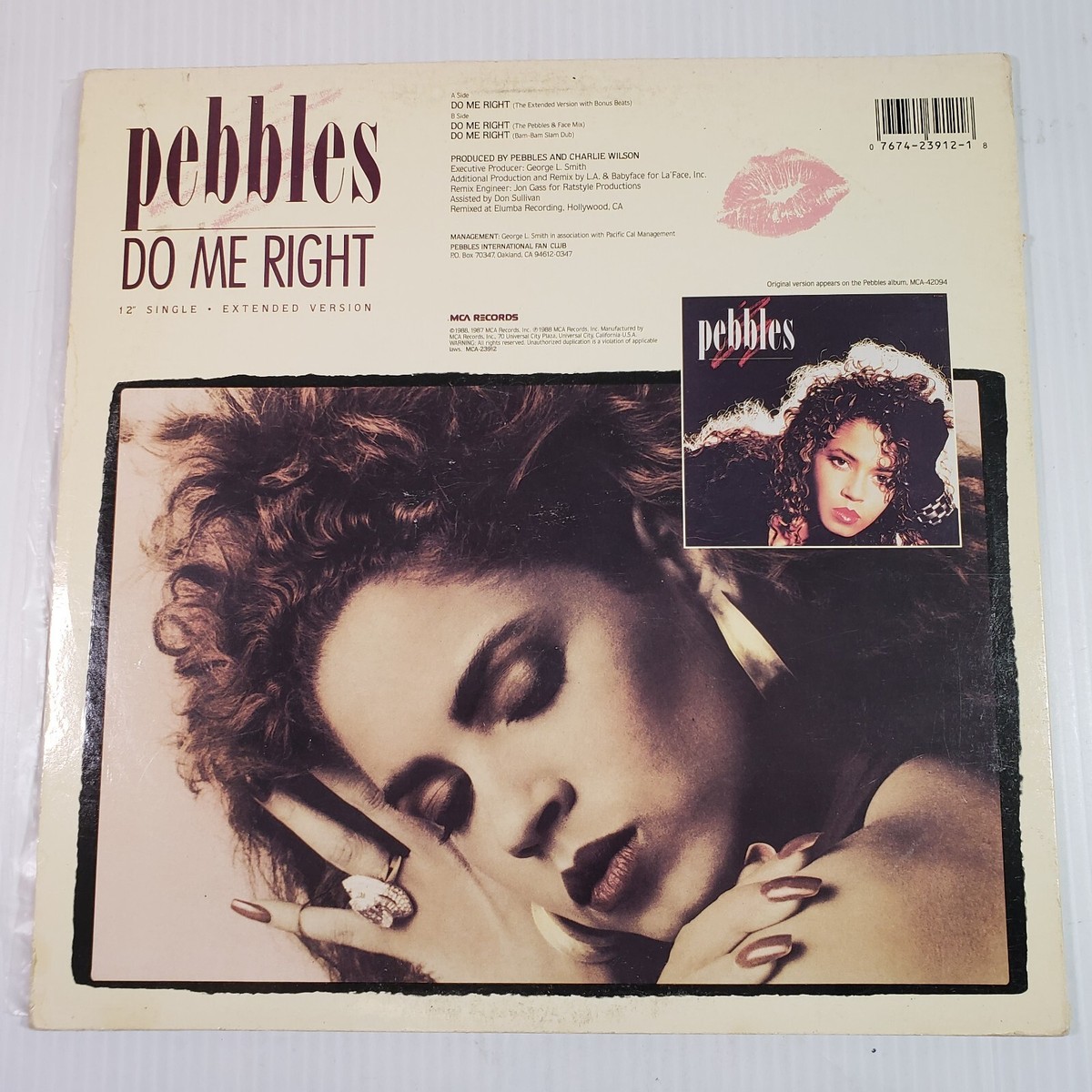 Pebbles - Do Me Right Extended Version Vinyl Record 12 - MCA-23912