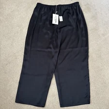 Citron  Santa Monica 100% Silk Pants Black  New Washable Silk Lagenlook Size 2