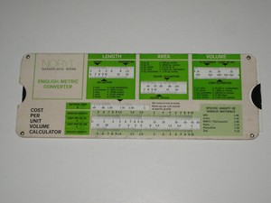 GE Noryl Metric Converter Weight Pressure Calculator Slide Ruler Template 