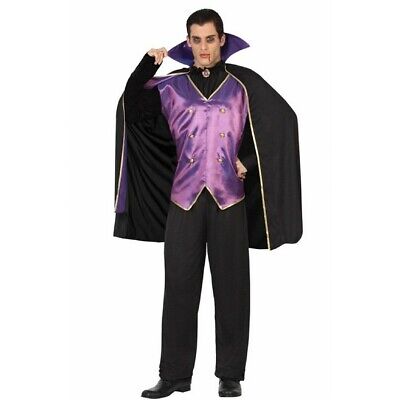 Costume Vampiro Travestimento Uomo Dracula Halloween carnevale abito  mantello | eBay