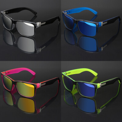 Large Square Frame Men Women Mirrored Sunglasses Driving Baseball Frame Men Women Mirrored Sunglasses
