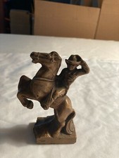 Cowboy Riding Horse Vintage Plasic or Resin Figurine