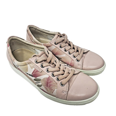 Ecco Soft Slip On Shoes Women US EU 38 Pink Floral Soft Leather  Sneakers