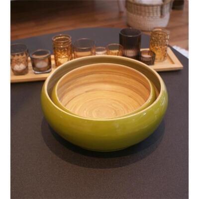 Bourgh Bambus Schssel Set  29 und 24 cm, rund grn als Obst Salat  Gemseschale | eBay.de