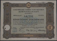 Chemische Fabrik von Heyden Aktiengesellschaft 1942  100 RM