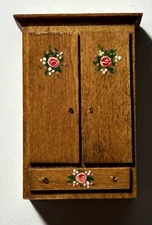 689 DOLLHOUSE MINIATURE 1:48 QUARTER SCALE PAINTED ARMOIR SIGNED JEM