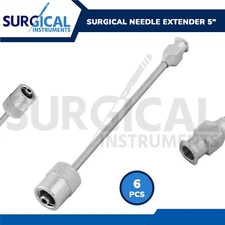 6 Pieces Surgical Needle Extender 5" Stainless Steel Cervical Block Instruments