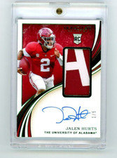 2020 Panini Immaculate Collection Green Foil Rookie RPA 1/5 JALEN HURTS #149