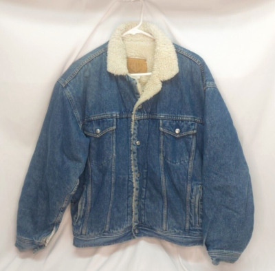 GAP SHERPA LINED DENIM JACKET SNAP BUTTON VINTAGE SIZE MEDIUM | eBay