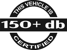 150+ db Car Audio Vinyl Sticker Decal - Sundown XS Fosgate Alpine Skar DB Drag