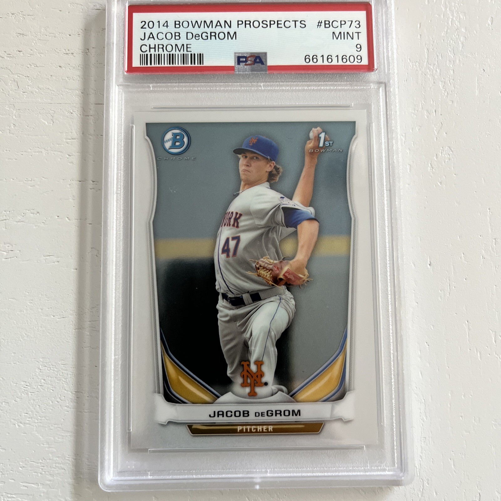 2014 Bowman Prospects Jacob DeGrom 1st Bowman Chrome #BCP73 PSA 9 Mets/Rangers