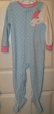 Carter's Blue Pink Unicorn One Piece Footed Pajama PJ Girls 12 Months NWT