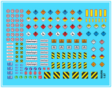 Waterslide Decal 1:87 H0 LKW Warnmarkierung Warnschild Truck Modellauto Gefahr