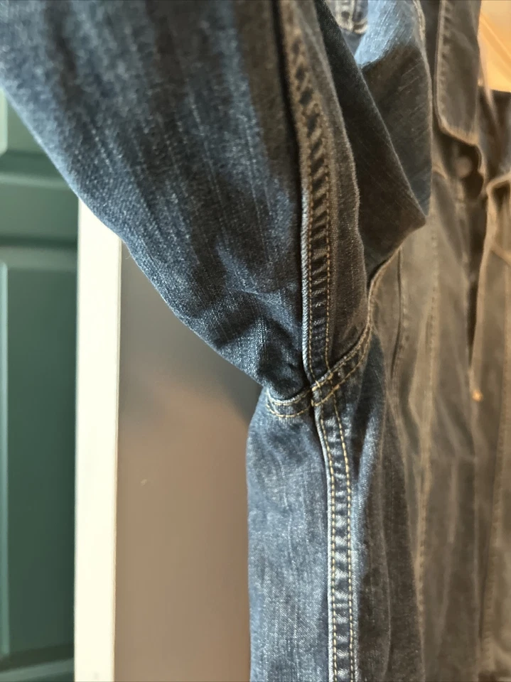 Men's 90s Vintage STRUCTURE Denim Jean Jacket Coat Size XL - Image 3 of 4