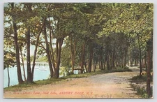 Asbury Park New Jersey~Lovers Lane Along Deal Lake~Bridge~c1910 Postcard