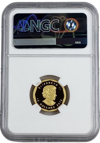 2012 Canada Million Dollar Striking Ann 1/4 oz Gold Maple Leaf $10 NGC PF 69 UC - Picture 2 of 2