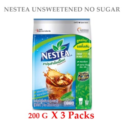 3 X NESTEA UNSWEETENED NO SUGAR ICED TEA MIX Nestle Instant Tea Powder 200 G