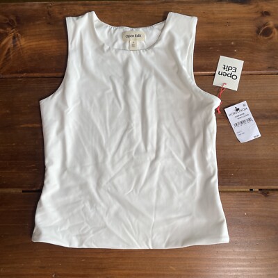 Open Edit White Sleeveless Top Women s Size Small New With Tags NWT 
