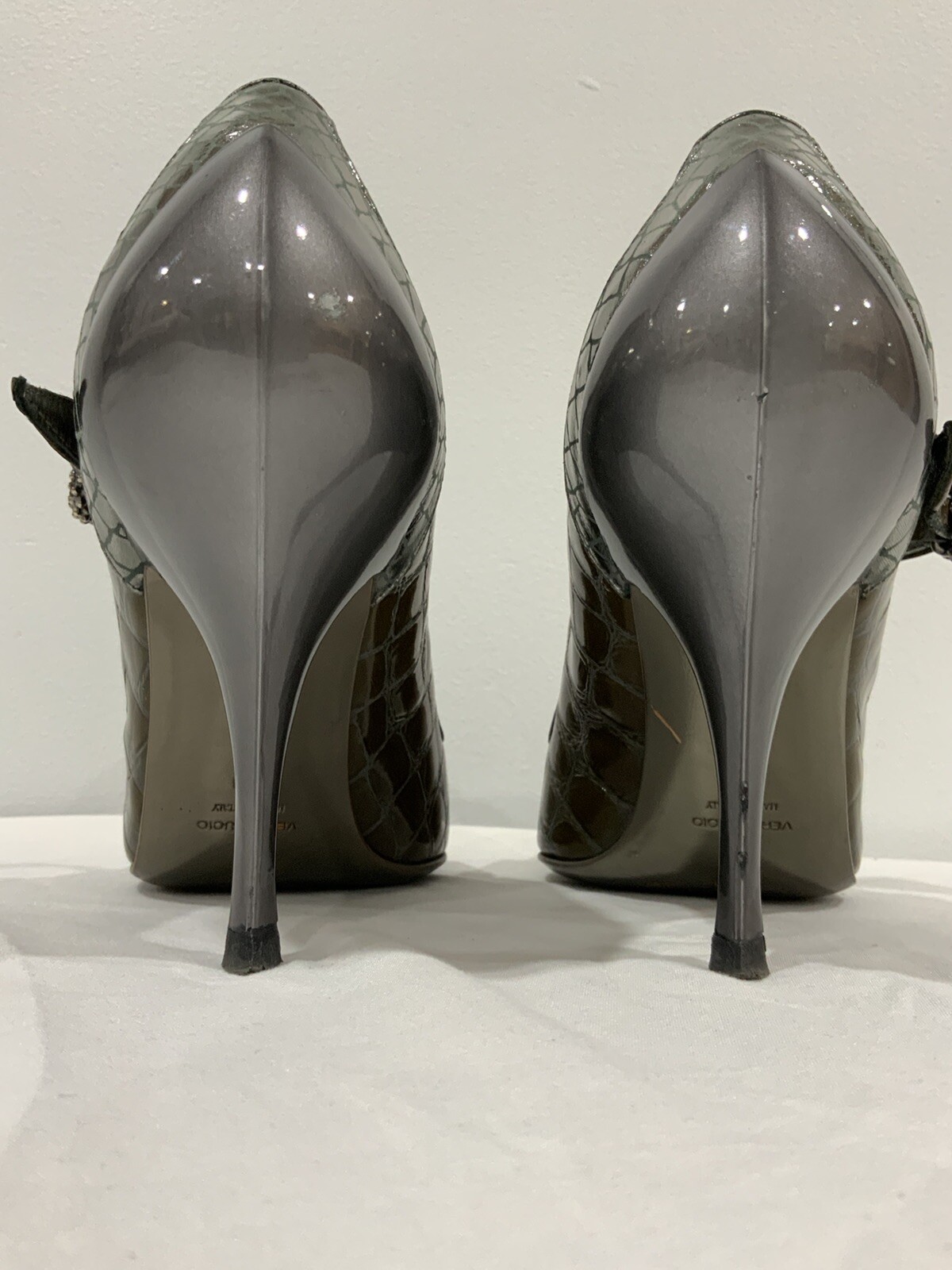 JUST CAVALLI Python Embossed Leather Mary Janes H… - image 4