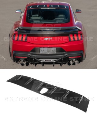 For 24-Up Ford Mustang Coupe MATTE BLACK Rear Roof Wing Spoiler Vortex Generator