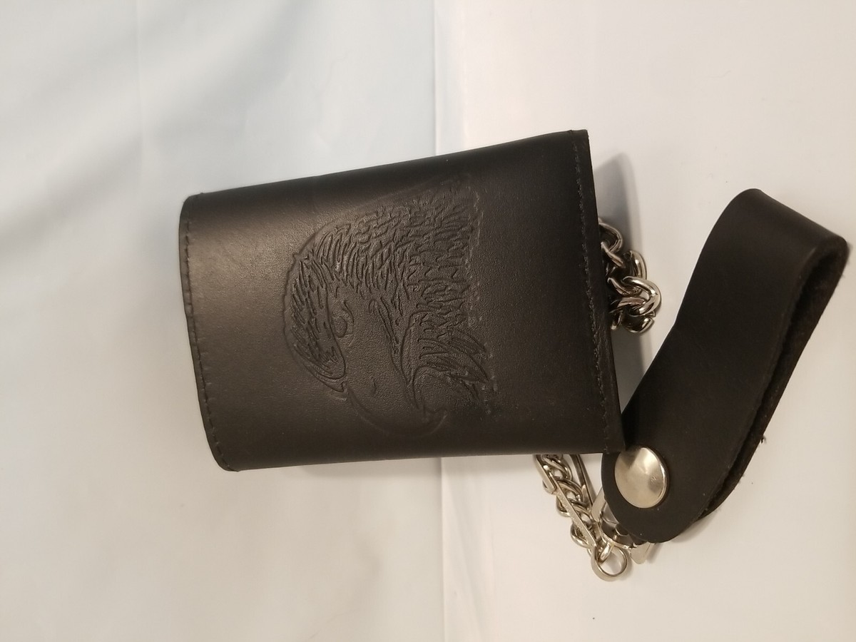 Vintage ~ Men's Leather Chain Trifold - Classic Capacity - Wallet