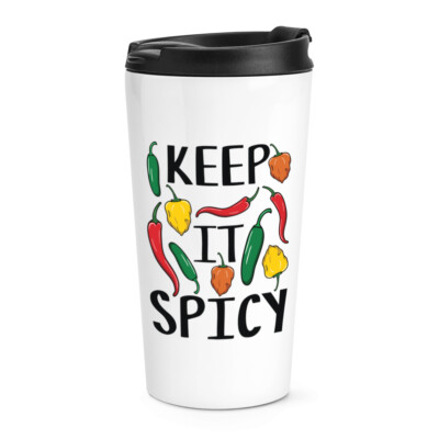 Keep It Spicy Chilli Travel Mug Tasse würziges Essen Witz Liebe heiß lustig