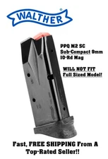 Walther PPQ M2 SC SUB-COMPACT Extended 9mm 10 Rd/Round Mag/Magazine/Clip 5H