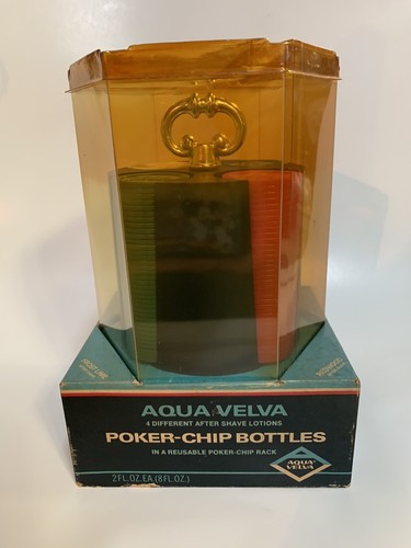 Aqua Velva After Shave Poker Chip 4 Different Shaving Lotions Poker Chip Bottles - Picture 8 of 10