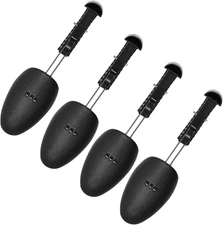 2 Pairs Plastic Shoe Tree Stretcher Shaper for Men Adjustable Black Shoe Trees
