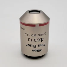 Nikon Microscope Objective Plan Fluor 4x  WD 17.2