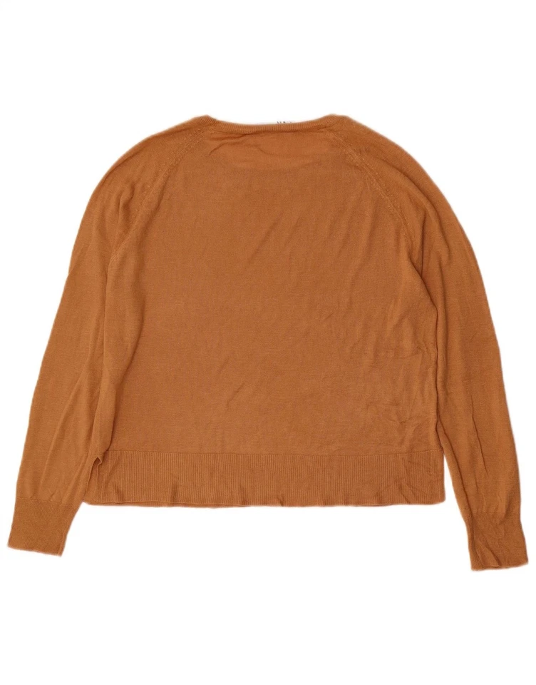 ZARA Womens Oversized Crew Neck Jumper Sweater UK 10 Small Brown Viscose CC15 - Image 2 of 3