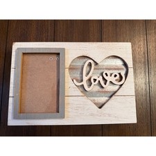 Hobby Lobby Rustic Wood Love Heart Picture Frame 4x6 Galvanized Metal Farmhouse