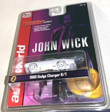 AUTO WORLD 2024 JOHN WICK 1968 DODGE CHARGER R/T WHITE LIGHTNING CHASE SLOT CAR
