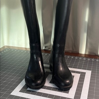 Aigle Black Knee Boots with liners