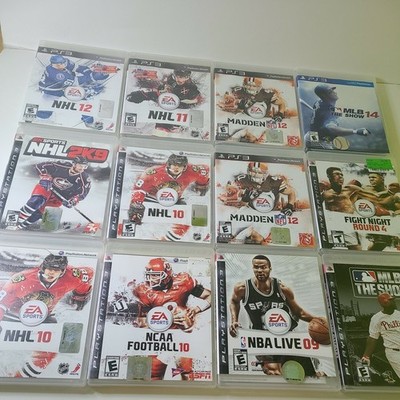 PS3 NFL, Football 10, MLB, NBA, Fight Night, Lot of 12