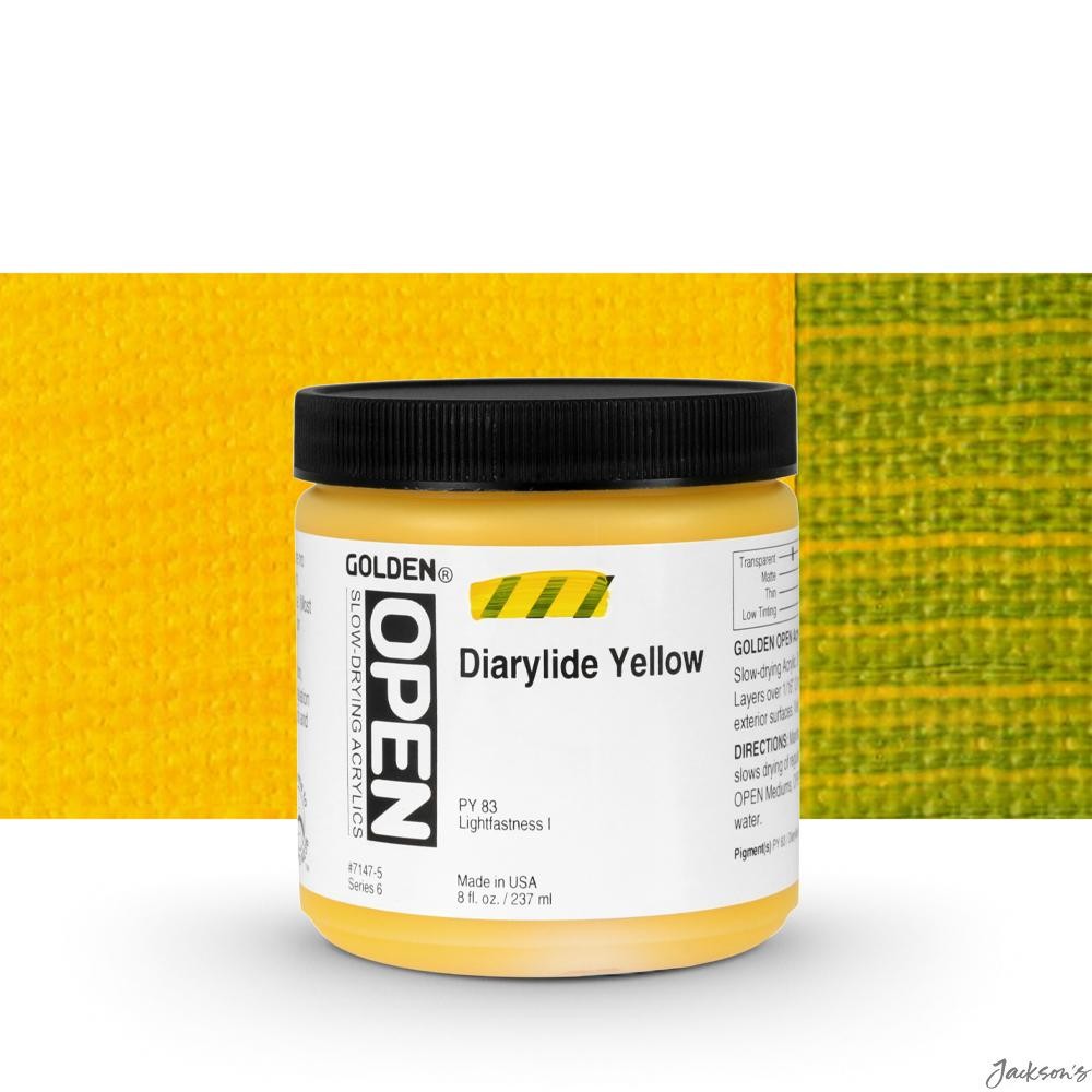 Golden Open Slow Drying Acrylic Paint 237ml Diarylide Yellow For Fine Art Pai...