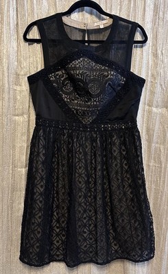   Skies Are Blue Boutique Little Black Nude Dress {Medium} Anthro