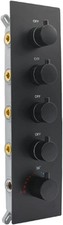 Brass 4-Way Thermostatic Shower Diverter Valve - Mixer 4 Function Matte Black
