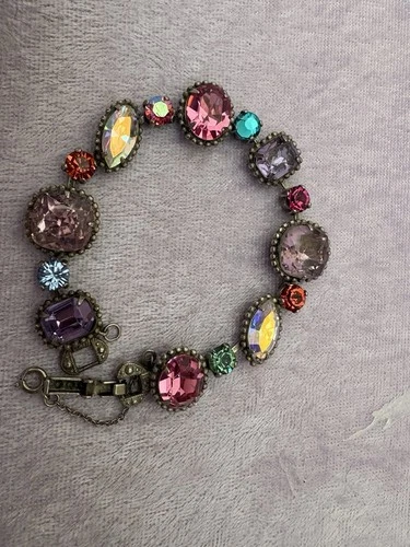 Vintage Sorelli Crystal Jewel Bracelet Retired Costume Jewelry Designer