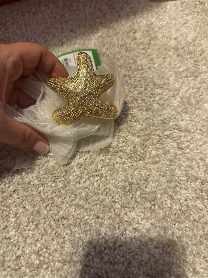 全新 包装 Lilly Pulitzer 海星袖口支架 金色 — 第 3/4 张图片