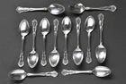 12  PAT. 1899  R. WALLACE & SONS STERLING SILVER TEA SPOONS   OLD ATLANTA/IRVING