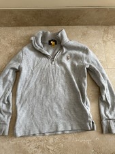 Polo Ralph Lauren Boys Quarter Zip Sweatshirt Grey Size 5 Cotton Blend Grey