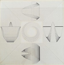 Marcello Morandini 1975 opera firmata tecnica mista su cartoncino 67x67 cm