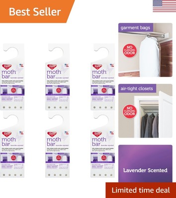 6-Pack Lavender Moth Bars - Effective Protection Against Moths & Carpet Beetles